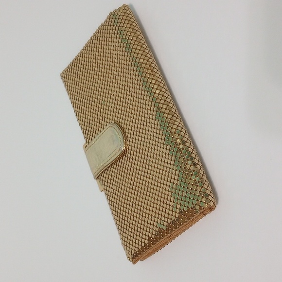Vintage Whiting & Davis MCM Gold Mesh Wallet/ Clutch - Picture 5 of 9